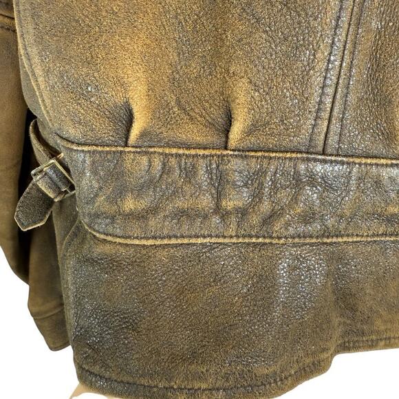 Vintage Levis LVC 1930s Menlo Leather Full Zip Jacket Italy Made Brown Sz Small - Picture 11 of 15